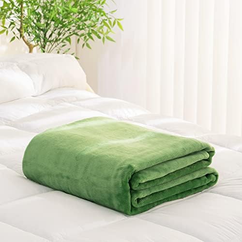 צמר צליית Recyco שמיכה לספה, שמיכת ספה רכה סופר רכה לכל העונה, שמיכת זריקה ירוקה וחמה ומעורפלת קלה