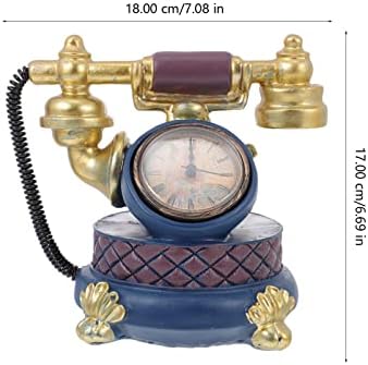 שעון טלפון רטרו של Ultnice רטרו ישן טלפונים וינטג 'טלפונים דקורטיביים קוורץ סוללה המופעלת לשולחנות