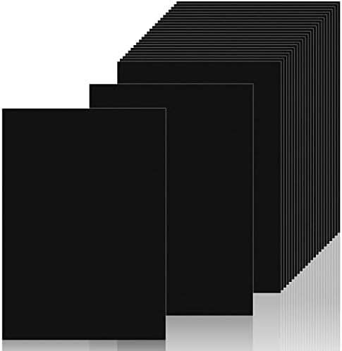 25 סדינים קרטסטוק שחור, A4 קרטון נייר עבה שחור עבה 92lb/250 גרם נייר נייר שחור כבד גיליונות נייר