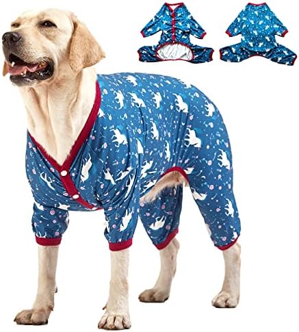 Lovinpet חולצת חיית מחמד לכלב גדול - גופייה למעילי כלבים, ליקוק אנטי, חרדת חיית מחמד קלה באנשי, הדפס