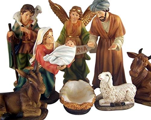 נידזו קדוש משפחה עם להסרה תינוק ישו סצנת המולד צלמיות, 8 חתיכה להגדיר