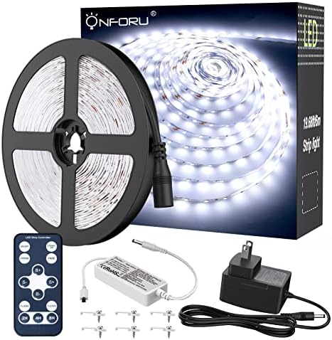Onforu 19.68ft אורות רצועת LED לבנים לבנים וחמים, אור קלטת לעומק, 3 מצבים, 6M 12 וולט אור סרט, 360