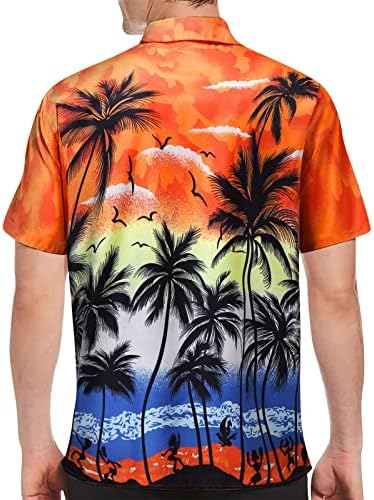 חולצה הוואי לגברים חולצות חוף קיץ לגברים בכושר רגיל עם שרוול קצר חולצה מזדמנת