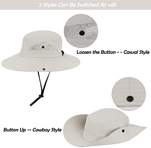 כובע שמש של נשים עם קוקו חור חיצוני הגנה על UV כובעי שמש חוף כובעי דלי שוליים רחבים מתקפלים