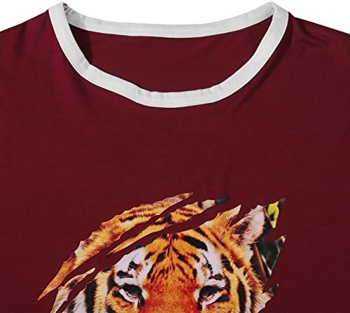 חולצת טיגר טייגר של Lukycild נשים חולצה גרפית של בעלי חיים וינטג '