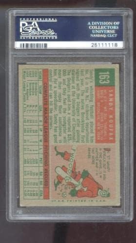 1959 Topps 163 Sandy Koufax PSA 4 כרטיס בייסבול מדורג לוס אנג'לס דודג'רס - כרטיסי בייסבול מטלטלים