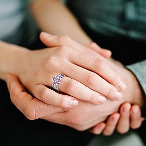 2023 חדש דבק סגול נשים של אפיית אירוסין צבע טבעת צבע טבעת עם יהלומי טבעות בת גבוהה ונמוך טבעת
