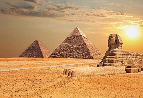 יייל 5 על 4 רגל מצרים פירמידות רקע ויניל פנורמה נוף של הספינקס הגדול רקע עתיק מצרי פיסול רקע מדבר