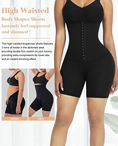 מעצב גוף נשי לנשים בקרת בטן מכנסיים קצרים בגזרת מותניים גבוהים מרים תחת ירך מכנסי מאמן מותניים דקים