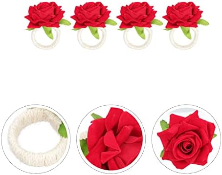 טבעת קאבילוק קישוט מעודן קישוט פרחים ללימודי ארוחות אוכל של Valentines Anapkin: טבעות דקורטיביות לחג המולד מדומה,