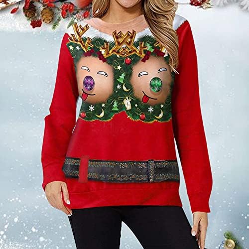 סווטשירט מצחיק לחג המולד לנשים סווטשירט גרפי סווטשירט גרפי יוניסקס חולצות שרוול ארוך חולצות סוודרים