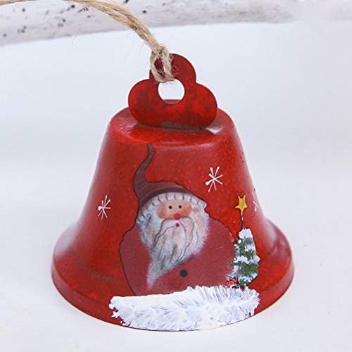 AMOSFUN BRADIC THER BOLL BELL SANTA CLAUS דפוס פעמון עץ חג המולד תליון תליון אבזרים דקורטיביים עם קישוטי
