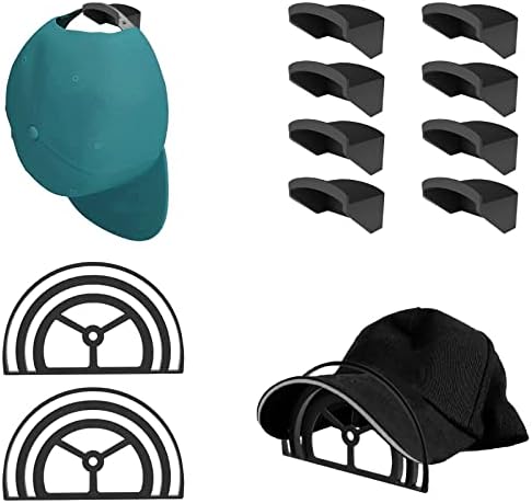 ג ' ופונג 8 מארז כובע מתלה עבור קיר 2 מארז כובע שולי בנדר עם בחירה כפולה חריץ עיצוב, בייסבול כובע כובע