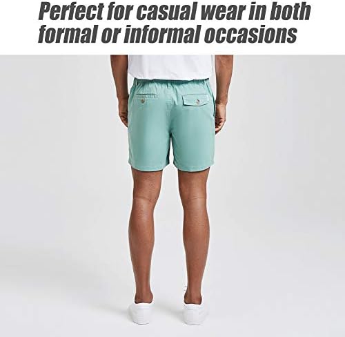 Maamgic Memgic's Classic-Fit 5.5 אינץ 'מכנסיים מזדמנים של כותנה מותניים אלסטיים עם תלבושת קיץ הולכת ללבוש רב-כיס
