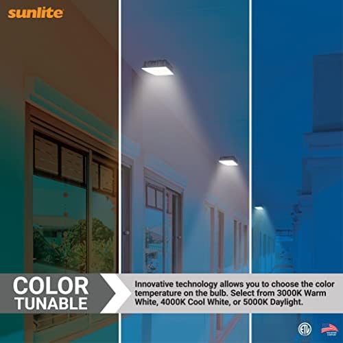 SUNLITE 88129 LED מתקן תאורה חופה חיצונית, ניתן לכוונון כוח 30W/40W/60W, 7800 לומן, צבע כוונון