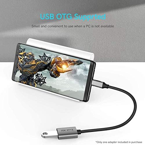 מתאם Tek Styz USB-C USB 3.0 עובד עבור HTC U12+ OTG Type-C/PD זכר USB 3.0 ממיר נקבה.