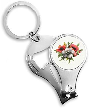 פרחים צמח ציור ציפורן תירס ניפר טבעת מפתח שרשרת שרשרת פתיחת בקבוקים