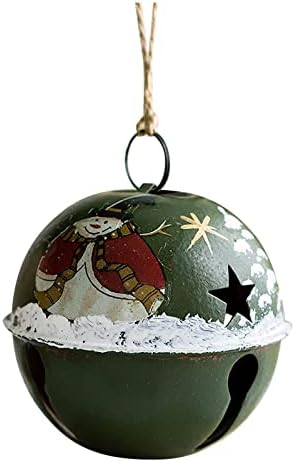 תליון פעמון חג המולד עתיק ברזל שלג איש פעמון פעמון תליון עץ חג המולד תליון קישוטי חג המולד 30x10