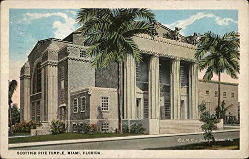 מקדש הטקס הסקוטי מיאמי, פלורידה פלורידה גלויה עתיקה מקורית 1921