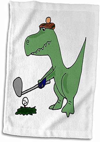 תלת מימד רוז מצחיק דינוזאור ירוק מצחיק משחק גולף TWL_203784_1 מגבת, 15 x 22, רב צבעוני