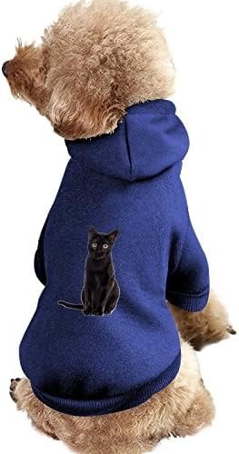 בגדי כלבים של חתול שחור קפוצ'ונים של חיות מחמד חורפים סווטשירטים של כלבים רכים וחמים לכלבים