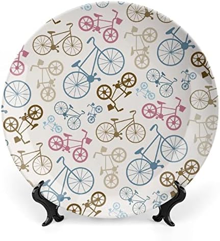דפוס אופניים וקטורי עצם מצחיק סין צלחת דקורטיבית צלחות קרמיקה עגול