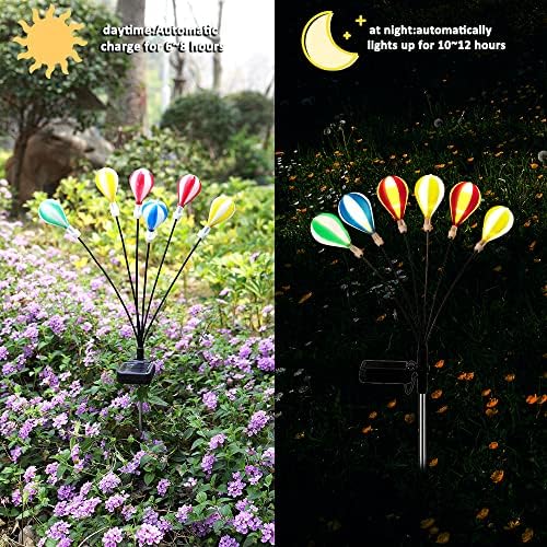 מורסטר פנס סולארי קישוטי בלון אוויר חם לגינה חיצונית פטיו לחצר מרפסת עיצוב, אורות חיצוניים סולאריים דקורטיביות,