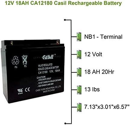 CASIL 12V 18AH CA12180 SLA אטום חומצת עופרת סוללת AGM