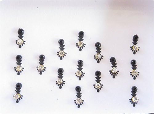 30 שחור בינדיס 2 חבילות שחורות בגודל קטן בהודו הודו הודו/דבק עצמי/שחור בינדי/אביזר ריקוד/אמנות