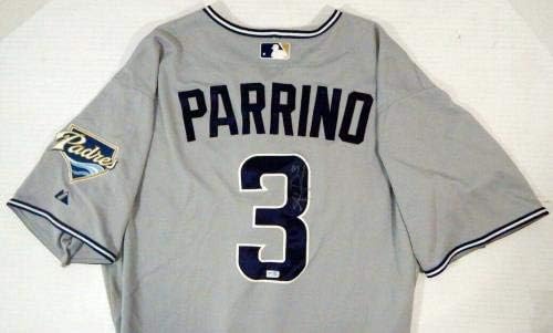 2011 סן דייגו פדרס אנדרו פאררינו 3 משחק השתמשו בג'רזי גריי SDP1087 - משחק משומש גופיות MLB
