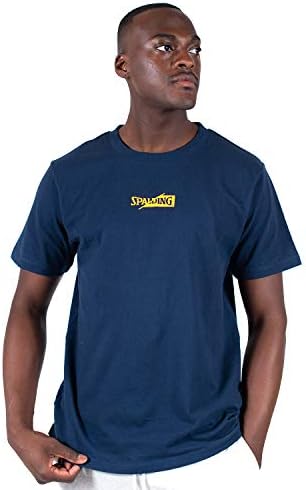 ספאלדינג גברים של חולצת טי פיצול סימן מילים ממותג קצר שרוול טי
