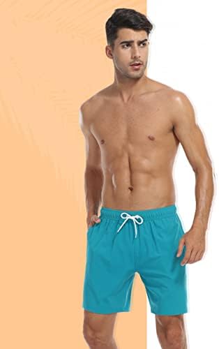 גזעי שחייה של None Mens עם תוחם דחיסה מהירות יבש בהוואי חליפות רחצה 2 ב 1 מכנסי לוח עם כיסים