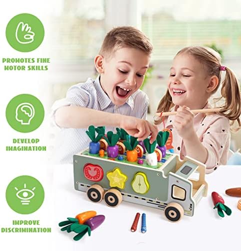 פעוטות צעצועים חינוכיים מעץ מונטסורי למונטסורי לבנים נערים מעצבים מתנות צעצועים לילדים 2-4 צעצועים לחיות חווה