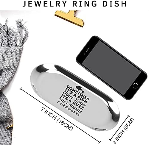 עיצוב דיג מצחיק עבור חובב חולצת טריקו לדיג דיג מגש תכשיטים 7 מחזיק תכשיטים של צלחת ICNH
