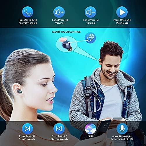 Volt Plus Tech Wireless V5.1 Pro אוזניים תואמות את Pebble Gear Mickey וחברים IPX3 Bluetooth Touch אטום למים/אטום