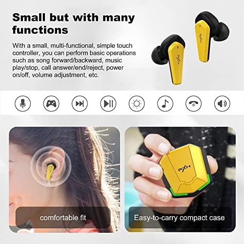 אוזניות אוזניות אלחוטיות של PXN - אוזניות S2 באוזניות אוזניות אוזניות משחקי חביון נמוכות מיקרופון
