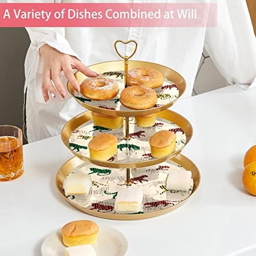 עמדות עוגות בעלות 3 חלקים, נמרים מפוספסים צבעוניים מחזיק עוגות מפלסטיק קינוח קינוח קינוח תצוגה לחתונה
