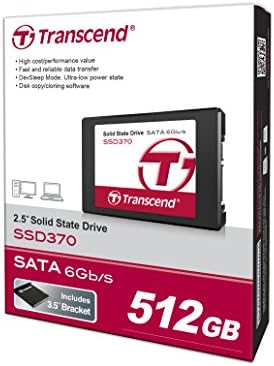 Transcend 512GB MLC SATA III 6GB/S 2.5 אינץ 'כונן מצב מוצק פנימי 370