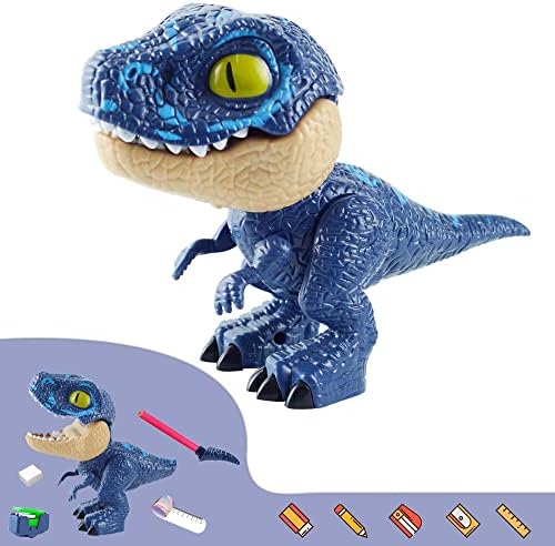 Tsoepll 5 ב 1 דגם צעצועים דינוזאור יצירתי מודל כתיבה יסודי רב-תפקודית, כולל סרגל, עיפרון, מחדד עיפרון,
