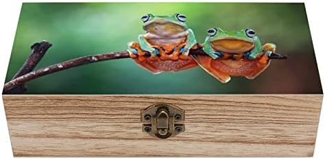 צפרדע עץ נודקיו, צפרדעי מעופף קופסת מארגן אחסון מעץ עם מנעול רטרו לתמונות תכשיטים שומרות מזכירות