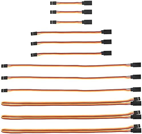 MMOBIEL 12 PCS 3 -PIN RC Servation Extension Cables נקבה - זכר להרחבת סרוו. לוח בקרת חיבור RC מזלט, מכונית,
