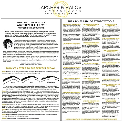 Arches & Halos כפולה סיום אבקה ומברשת פומאדה - כלי מיזוג ועיצוב לגבות מפוסלות - מוליך כפול למוצרי ג'ל וקרם
