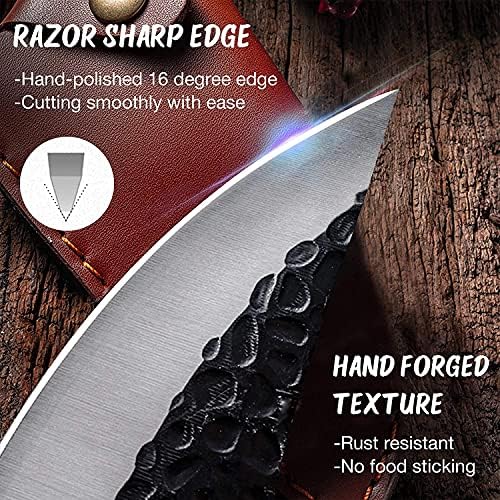 הוסק אספנות סכיני צרור יפן סכין & מגבר; מגולף בשר קליבר סכין יד מזויף הקצב סכין עם עור נדן אריזת מתנה