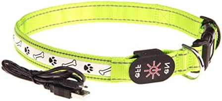 שרשראות זוהר בלאקו 3 יחידות מהבהבות ירוקות כלב M כלב מופעל אור עצם סוללה בטיחות LED לבטיחות זוהר