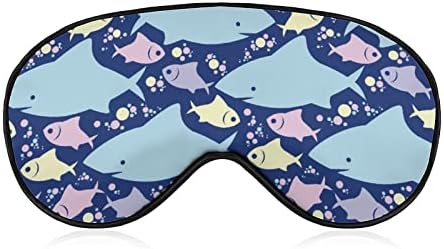 מסכת שינה בסגנון דגים מצוירים עין עין לנשים גברים חוסמים אור לטיול מטוס מתנמנם רצועה מתכווננת