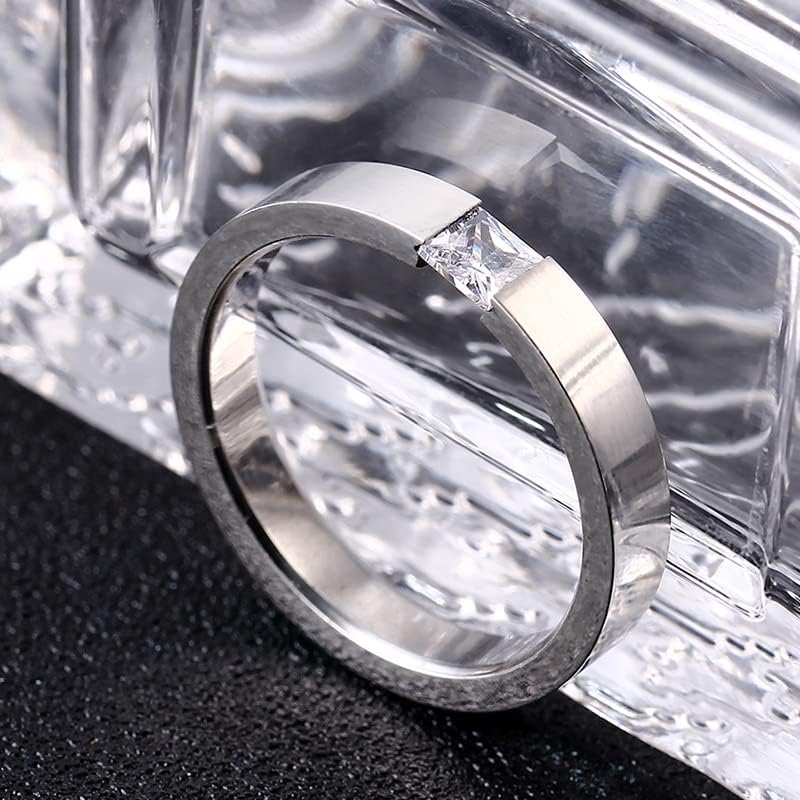 קולסו 4 ממ מוצק זירקון טבעת עבור גברים ונשים אישית טבעת אישית טבעת חקוק טבעת-80048