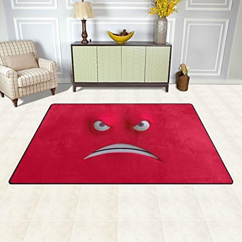 שטיח אזור ווליי, פנים כועסות שטיח רצפת סמלים מצחיק