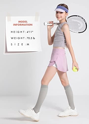 חצאית טניס של בנות Baleaf Upf50+ ספורט גולף סקורט ילדים אתלטים ריצה אימון בית ספר מזדמן עם כיסי