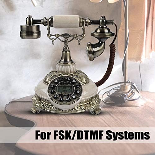טלפון רטרו של Ashata, FSK/DTMF טלפון וינטג 'עם רשומות שיחות של 38 קבוצות, טלפון עתיק עם כפתור אחד מחדש
