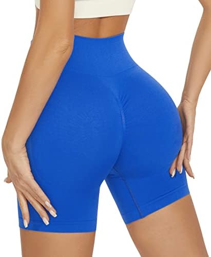 Percemit Booty חלק מעצים מכנסיים קצרים לאימון לנשים מכנסי כושר ספורט במותניים גבוהים